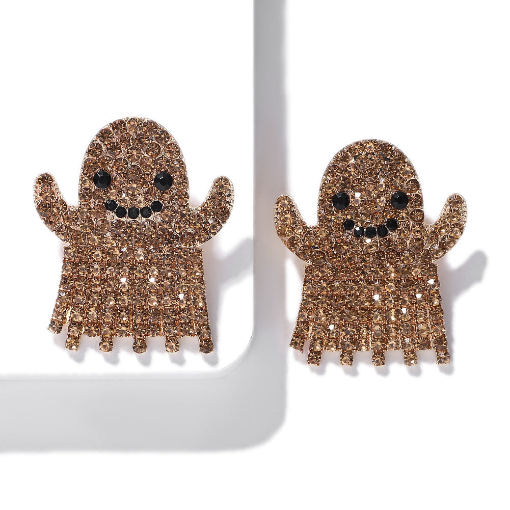 Rhinestone Halloween Funny Earrings