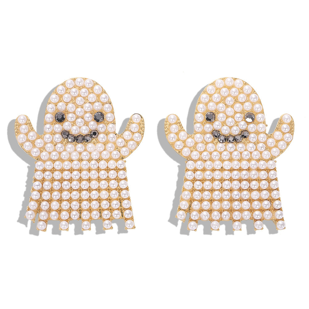 Rhinestone Halloween Funny Earrings