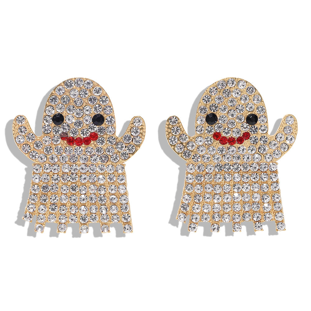 Rhinestone Halloween Funny Earrings
