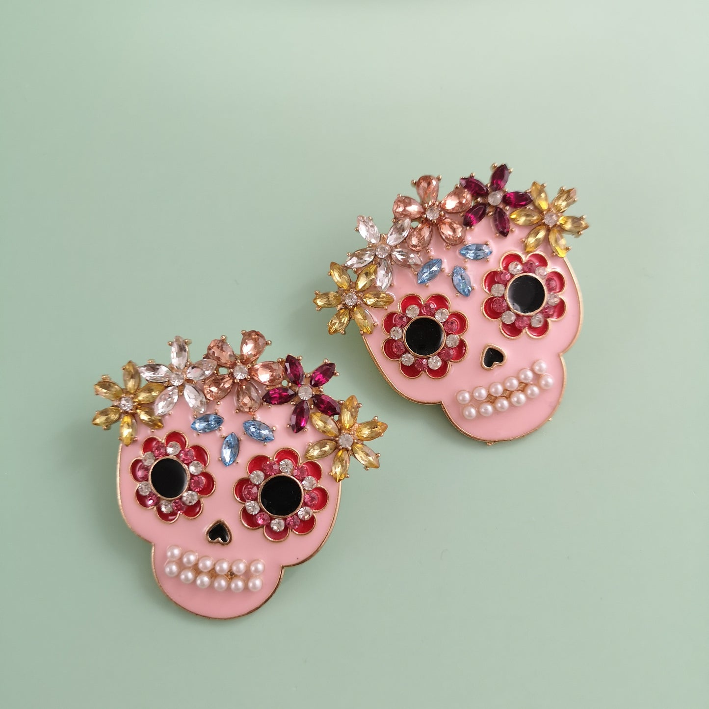 Rhinestone Halloween Funny Earrings