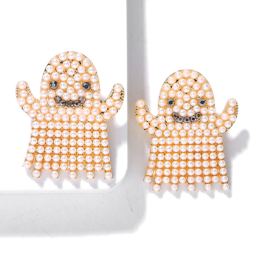 Rhinestone Halloween Funny Earrings