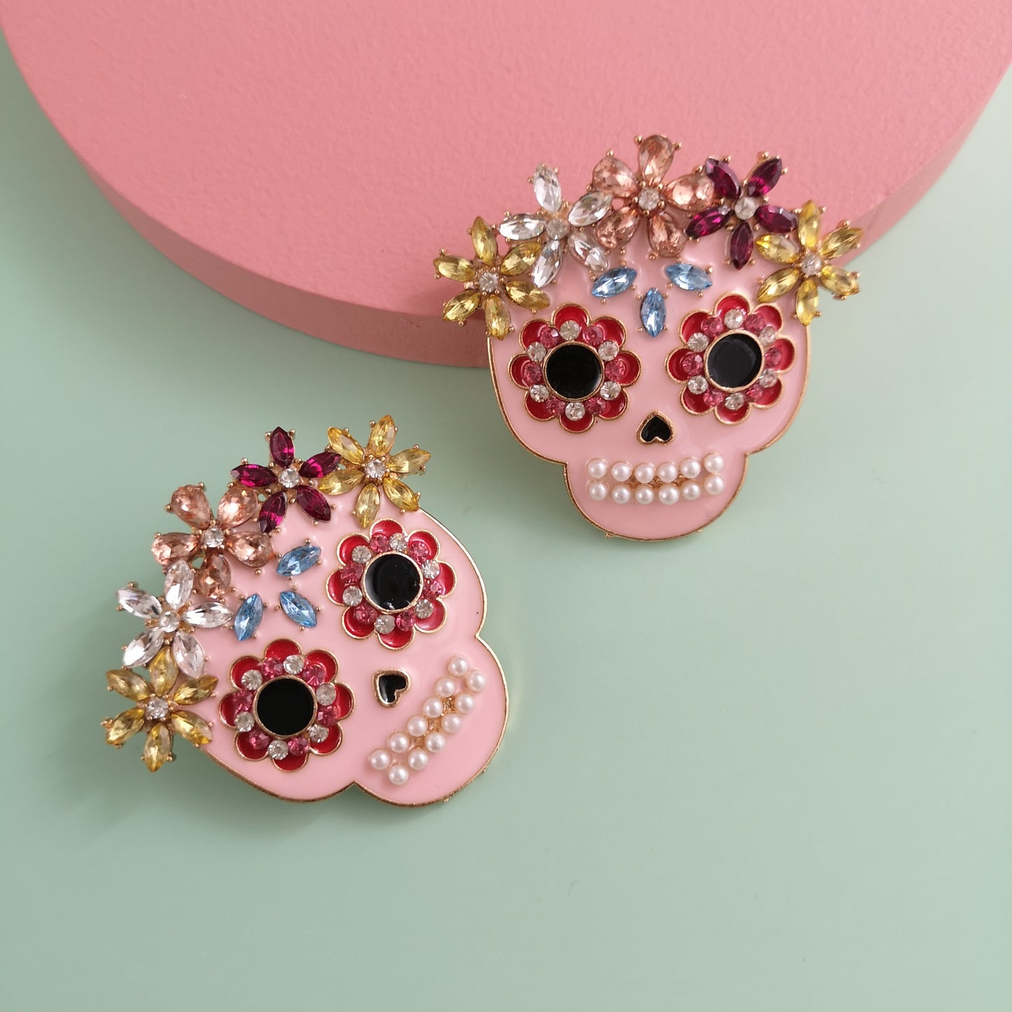 Rhinestone Halloween Funny Earrings