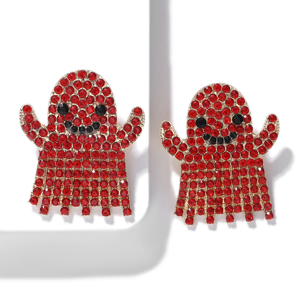Rhinestone Halloween Funny Earrings